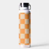 Oranje geruit ginghpatroon waterfles (Achterkant)