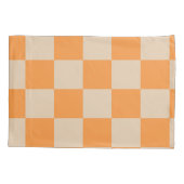Oranje geruite Gingham-patroon Kussensloop (Achterkant)