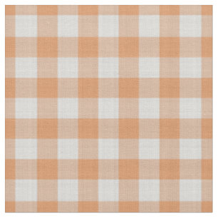 Oranje geruite Gingham Plaid Stof