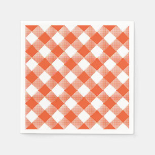 Oranje geruite Herfst landenpatroon Servet