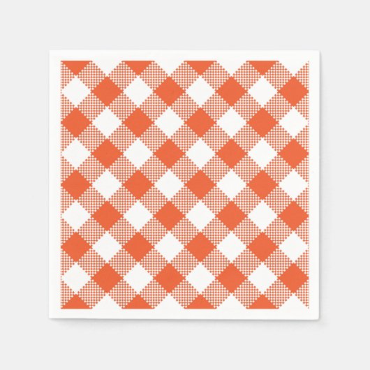 Oranje geruite Herfst landenpatroon Servet (Voorkant)