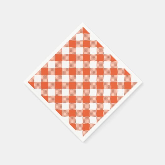 Oranje geruite Herfst landenpatroon Servet (Hoek)