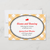 Oranje geruite landelijke robuuste ontvangst bijla kaart (Voorkant)