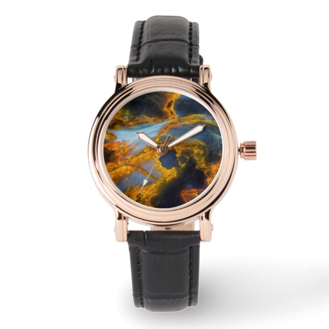 Oranje geruite Pietersiet Horloge (Voorkant)