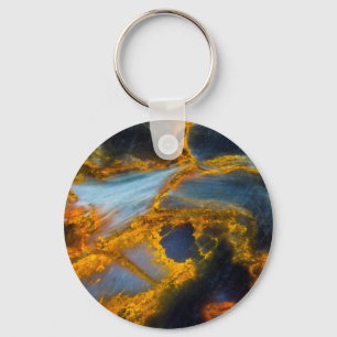 Oranje geruite Pietersiet Sleutelhanger