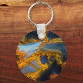 Oranje geruite Pietersiet Sleutelhanger (Voorkant)