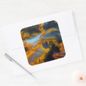 Oranje geruite Pietersiet Vierkante Sticker (Envelop)
