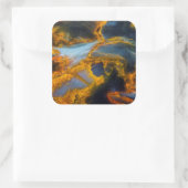 Oranje geruite Pietersiet Vierkante Sticker (Tas)