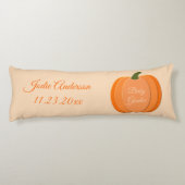 Oranje geslachtsneutraal pompoen Aangepaste geboor Lichaamskussen (Achterkant)