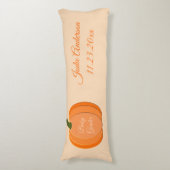 Oranje geslachtsneutraal pompoen Aangepaste geboor Lichaamskussen (Voorkant Verticaal)