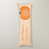 Oranje geslachtsneutraal pompoen Aangepaste geboor Lichaamskussen (Achterkant (Verticaal))