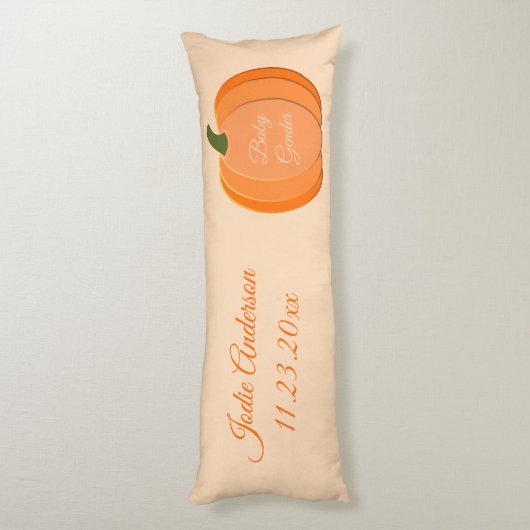 Oranje geslachtsneutraal pompoen Aangepaste geboor Lichaamskussen (Achterkant (Verticaal))