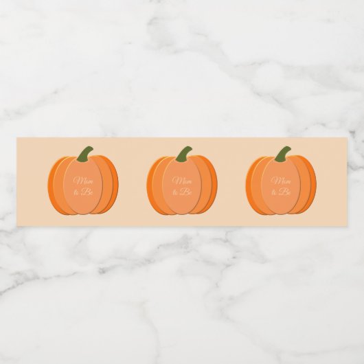 Oranje geslachtsneutraal pompoenmam om te worden waterfles etiket (Enkel label)