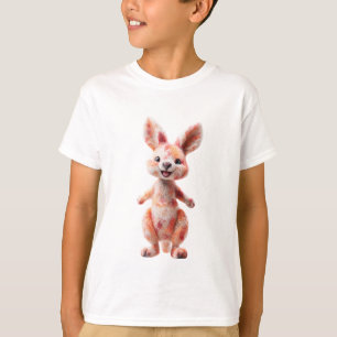 Oranje gespikkelde harige kangoeroekinderen t-shirt