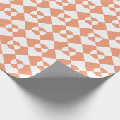 Oranje gestileerd checkerpatroon cadeaupapier (Hoek)