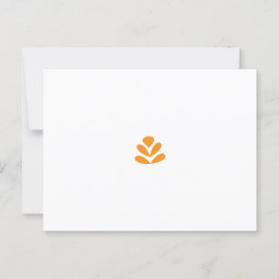 Oranje gestileerde bloemachtige vormgeving op een  briefkaart