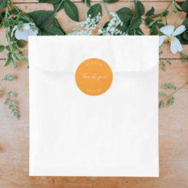 Oranje gestileerde bruiloft Dank u Ronde Sticker