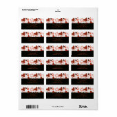Oranje gestileerde harten etiket (Full Sheet)