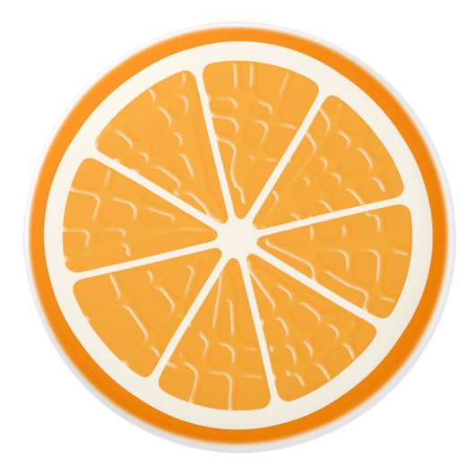 Oranje gestileerde vruchtenplak keramische knop (Voorkant)