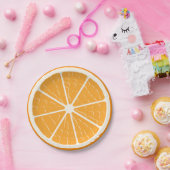 Oranje gestileerde vruchtenplak papieren bordje (Feest)