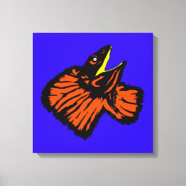 Oranje gestormde neonhagedis canvas afdruk