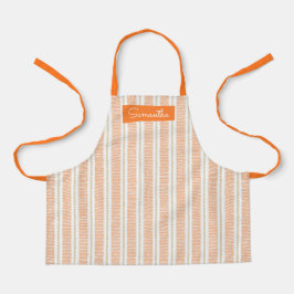 Oranje gestreepte aangepaste naam Schort