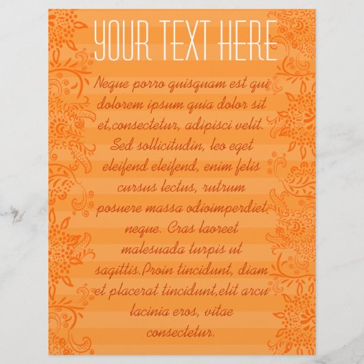 Oranje gestreepte gedraaide flyer (Achterkant)