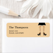 Oranje gestreepte heksenpoten aangepaste tekst Hal Etiket (Insitu)