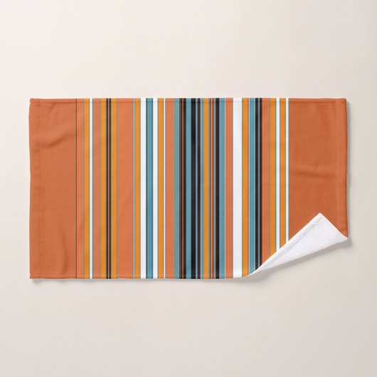 Oranje gestreepte patroon bad handdoek (Handdoek)