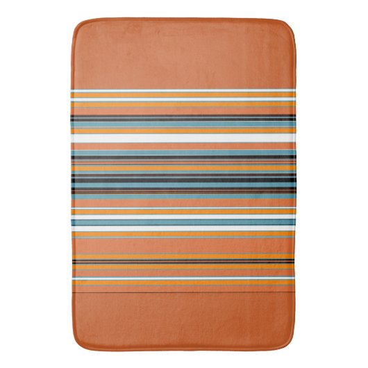 Oranje gestreepte patroon badmat (Voorkant Verticaal)