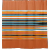 Oranje gestreepte patroon douchegordijn (Voorkant)