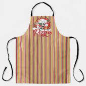 Oranje gestreepte pizza schort (Voorkant)