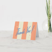 Oranje Gestreepte Retro dankt u nota neemt van Bedankkaart (Voorkant)