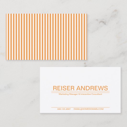 oranje gestript visitekaartje (Voorkant / Achterkant)