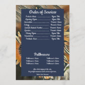 Oranje getinte zonnebloemkunst | Foto | Begrafenis Programmakaart (Achterkant)