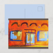 Oranje gevel van Bright streetscape Briefkaart (Voorkant / Achterkant)
