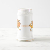 Oranje gevlekte hagedis cartoon afbeelding bierpul (Center)