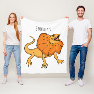Oranje gevlekte hagedis cartoon afbeelding fleece deken
