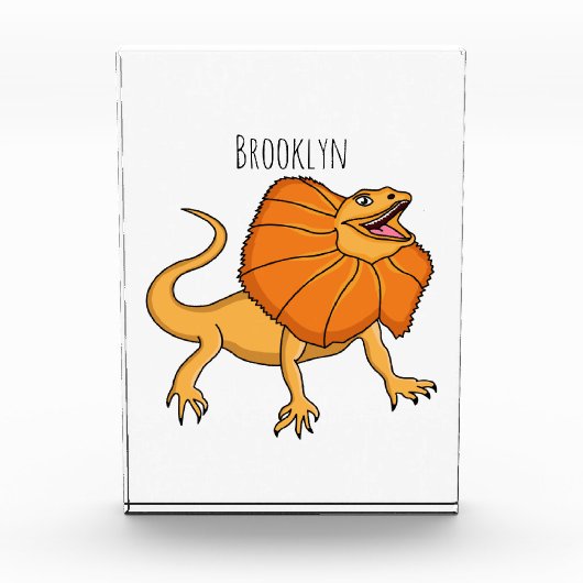 Oranje gevlekte hagedis cartoon afbeelding fotoblokken (Voorkant)