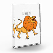 Oranje gevlekte hagedis cartoon afbeelding fotoblokken (Links)