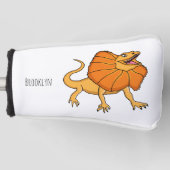 Oranje gevlekte hagedis cartoon afbeelding golfheadcover (Voorkant)