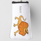 Oranje gevlekte hagedis cartoon afbeelding golfheadcover (Draai 90)