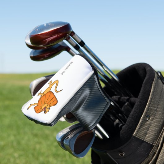 Oranje gevlekte hagedis cartoon afbeelding golfheadcover (Insitu)
