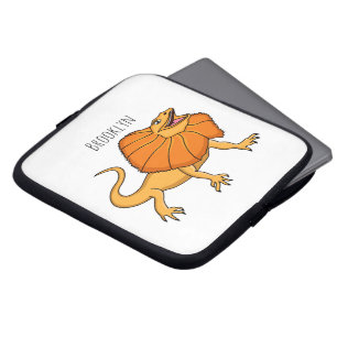Oranje gevlekte hagedis cartoon afbeelding laptop sleeve