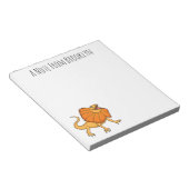 Oranje gevlekte hagedis cartoon afbeelding notitieblok (Schuin)