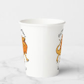 Oranje gevlekte hagedis cartoon afbeelding papieren bekers (Rechts)