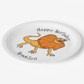 Oranje gevlekte hagedis cartoon afbeelding papieren bordje (Gekanteld)