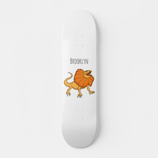 Oranje gevlekte hagedis cartoon afbeelding persoonlijk skateboard (Voorkant)