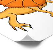 Oranje gevlekte hagedis cartoon afbeelding poster (Hoek)