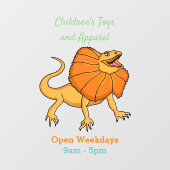 Oranje gevlekte hagedis cartoon afbeelding raamsticker (Vel)